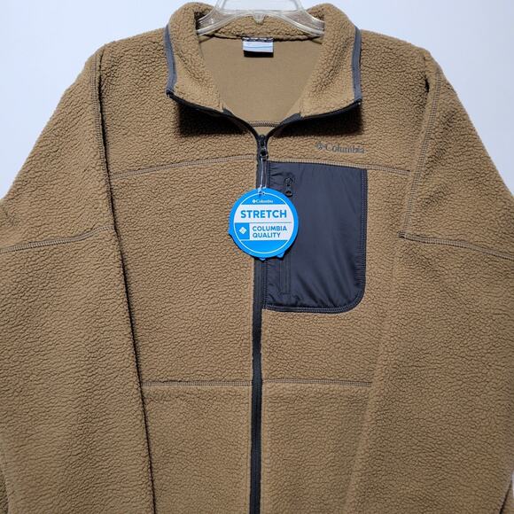 NWT Columbia Rugged Ridge Sherpa Brown Fleece Mens XL Full Zip AM0478 - Picture 6 of 12